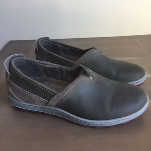 MERRELL Ashland brown slip-on leather moc-loafer.